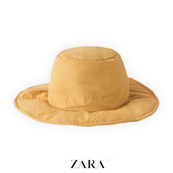 ZARA Kids | Olive Green | QUILTED BUCKET HAT WITH WIDE BRIM - Picture 1 of 5